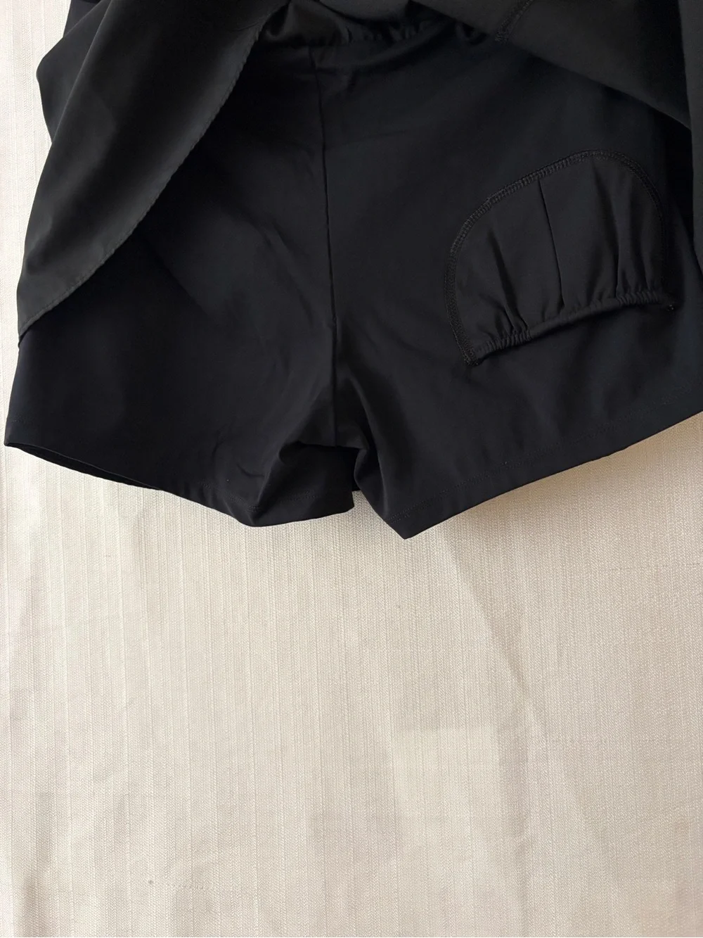 Women’s Black High Waisted Skort Built-in Shorts Mesh Approx S 13.5” Waist(A599)